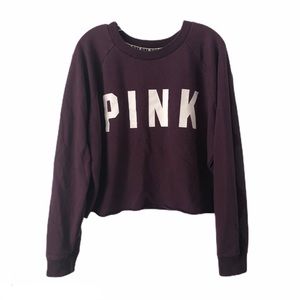 PINK Victoria’s Secret Plum Logo Crop Sweatshirt